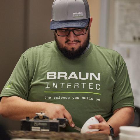 Man working in testing labratory