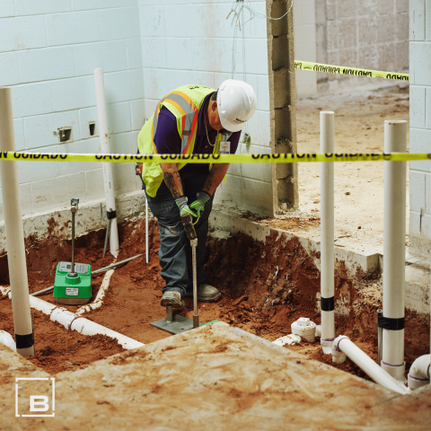 Construction worker working on a site