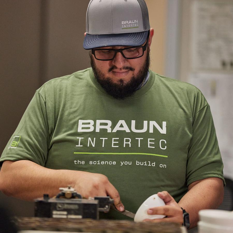Man working in testing labratory